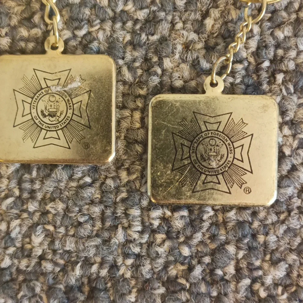 Veteran keychain American flag set of 2